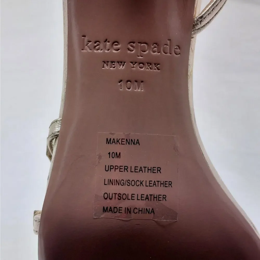 Kate Spade Heels Sandals Size 10 Rose Gold Rhinestone Evening Wedding Party